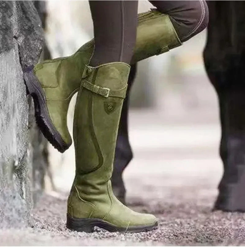 Women Boots Knee High Quality Suede Long Comfort