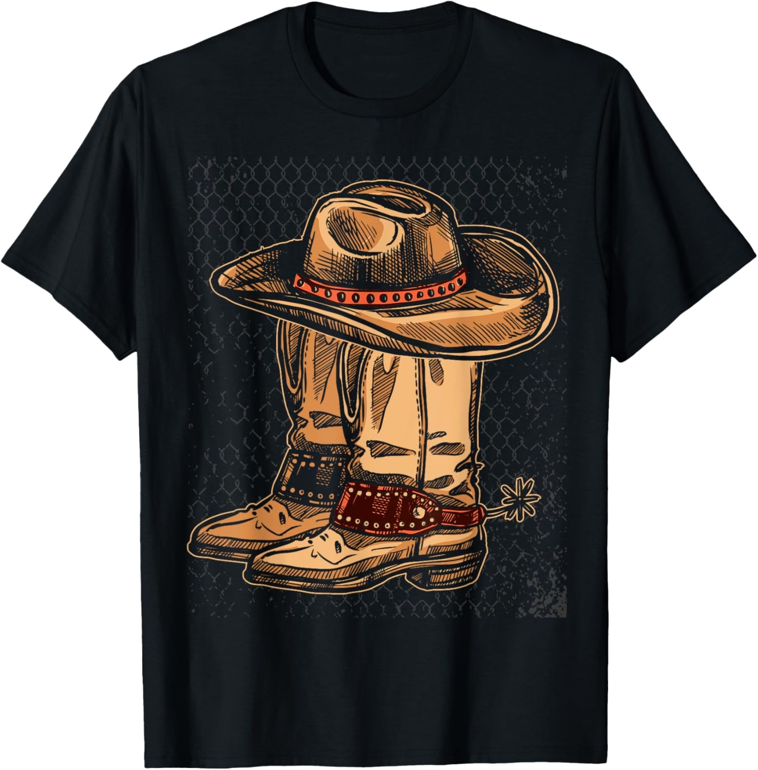 Rodeo Bull Riding Hat Line Dance Boots Cowboy T-Shirt